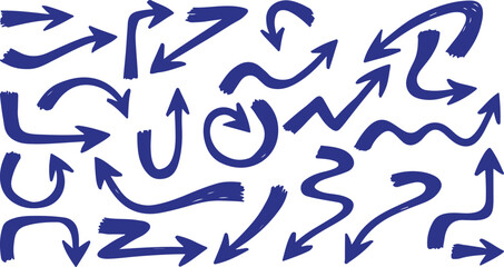 Black Arrow Brush Set – Vector, Direction, Navigation, Pointer, Guide, Brush Stroke, Graphic, Symbol, Curved, Abstract, Hand Drawn, Doodle, Isolated, Icon, Design Element, Path, Marker, Sketch