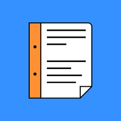 vector document icon, exam sheet, vector exam paper icon