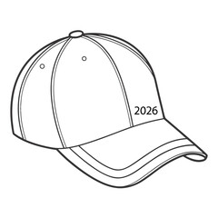 Black outline baseball cap with number headwear accessory