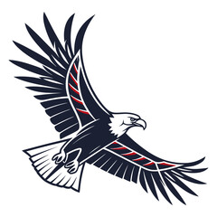 Dark eagle soaring with red accents bird flight