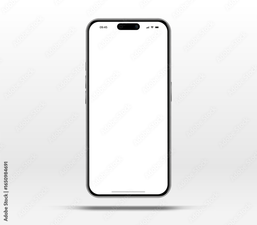 Poster realistic smartphone mockup. mobile phone vector with isolated on white background. device front vie
