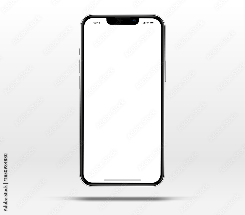 Poster realistic smartphone mockup. mobile phone vector with isolated on white background. device front vie