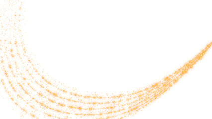 golden stars and dust light trail on transparent background animation, png shiny and glowing glitter sparks, Christmas and new year design element	
