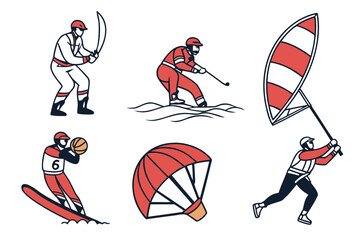 Obraz premium Collection of diverse sports and recreational activities