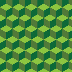 Vector art of green geometric cube pattern background