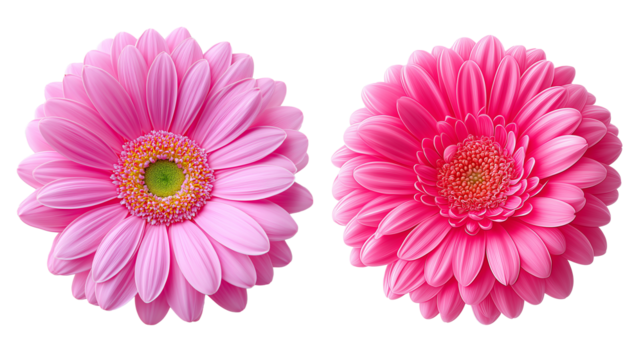 pink peach and white daisy flower collection on transparent background. - Powered by Adobe