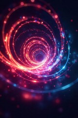 Intricate light patterns form swirling vortex, low angle view, deep shadows , motion, lighting, artistic