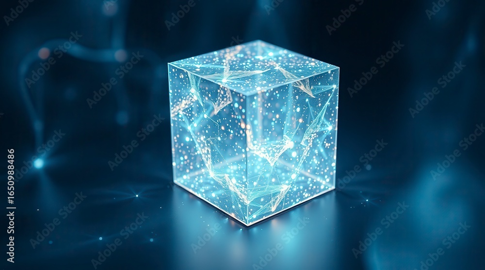 Poster digital cube with connected data