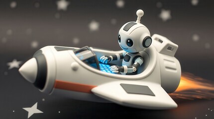 Fototapeta premium Robot's Space Adventure