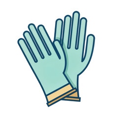 Obraz premium Pair of light blue protective gloves isolated on transparent background