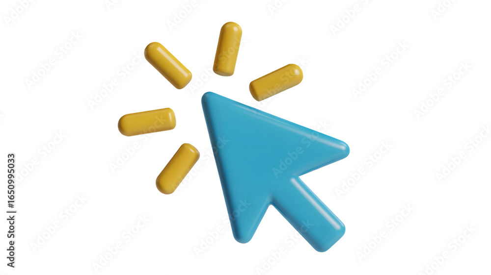 Poster a digital arrow cursor with black outline and white fill displayed on a white background surface