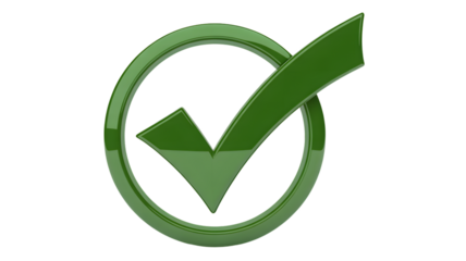 A green check mark inside a green circle on a white background indicating completion or approval