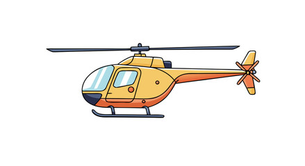Flying high above in a bright yellow helicopter with a skilled pilot navigating the skies efficiently