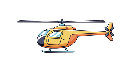 Flying high above in a bright yellow helicopter with a skilled pilot navigating the skies efficiently © vector