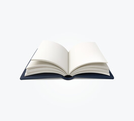 open book with blank pages minimalist 3D icon Isolated on white