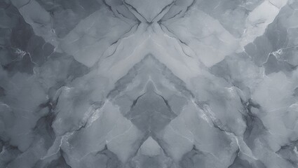 Gray marble texture with symmetrical pattern, abstract background, natural stone design, and polished surface.