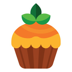 Festive halloween pumpkin cupcake with rich orange frosting and chocolate details perfect for seasonal celebrations