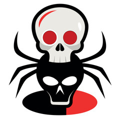 Spooky spider crawling on a vintage skull perfect for halloween decorations and themed events