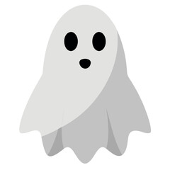 Spooky white ghost with a pure white sheet perfect for halloween celebrations and decorations