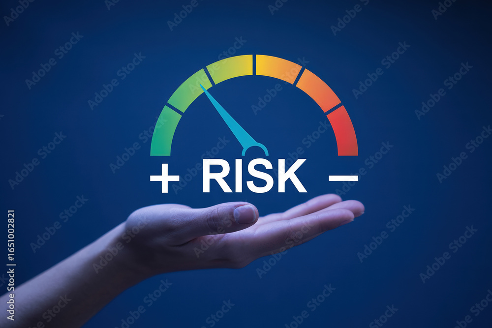 Poster risk management spectrum addressing low feedback and navigating potential dangers with a balanced sc