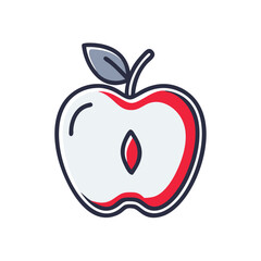 Red Apple Fruit Symbol for Education and Wellness