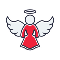 Angel Illustration for Holiday and Religious Design