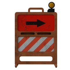 Road sign closed barrier