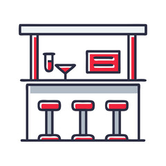 Modern Bar and Pub Interior Icon
