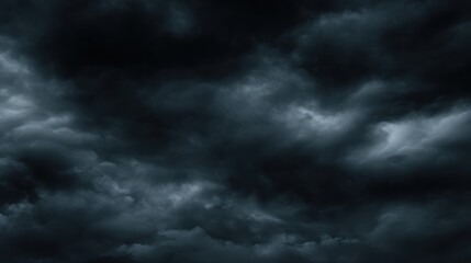 Dramatic dark storm clouds gathering ominously in the sky, hinting at an impending thunderstorm