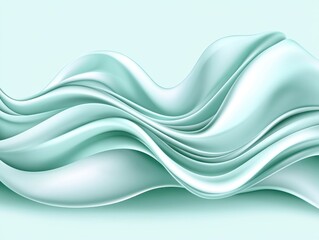 Obraz premium Abstract turquoise waves flowing, pastel background, design element, website banner