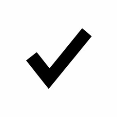 Black Check Icon Vector Isolated on White