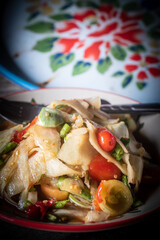 Spicy ripe papaya salad(Som tum Luang prabang), Laos style