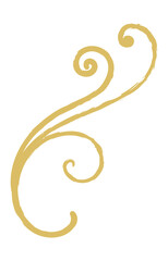 Vintage gold coiled line, broken chocolate color line for old vintage work