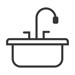 black and white icon kitchen sink with faucet without bedside table