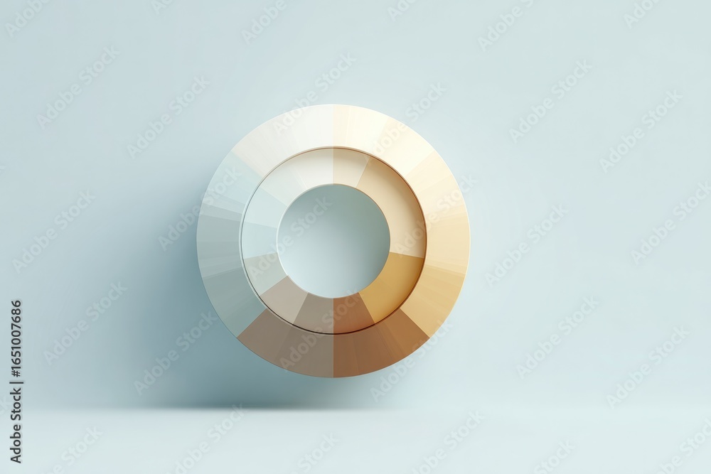 Aufkleber circular abstract shape showcases gradient tones, creating moder