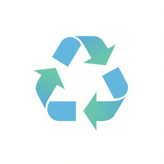 Recycling symbol in soft blue and green colors emphasizing environmental sustainability and awareness for eco-friendly practices