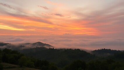 Obraz premium sunset in the mountains