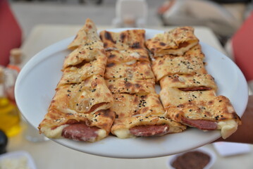 pita presentation prepared in a Turkish restaurant