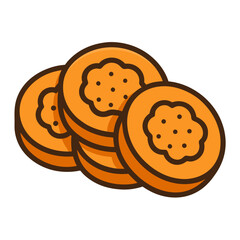 Afghan biscuits line art on white background