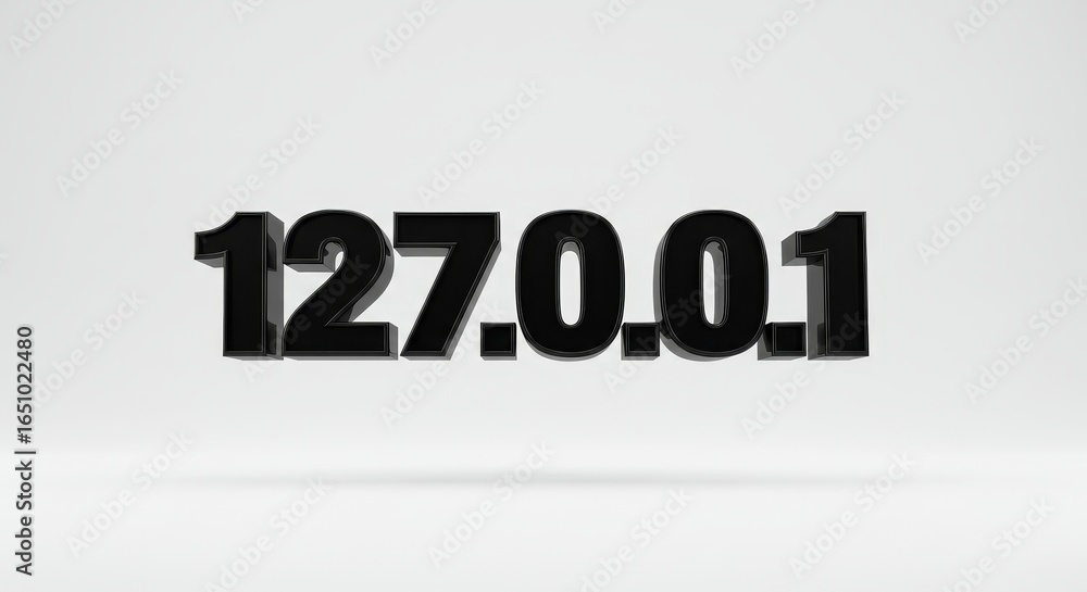 Poster loopback address 127.0.0.1 - conceptual symbolizing local network, internet connection, technology, 