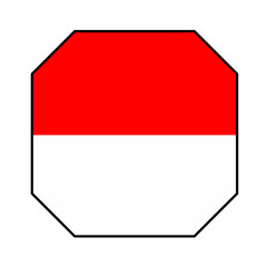 Indonesian flag Octagon