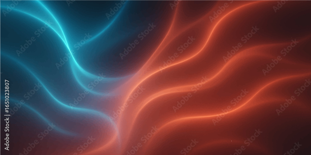 Poster abstract red fractal background with flowing waves and smooth texture design
