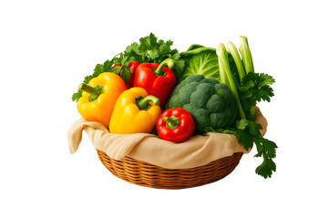 Basket of fresh vegetables, colorful and healthy produce perfect for cooking, salads, and nutritious meals