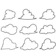 Cartoon Clouds – Cute Puffy Hand Drawn Cloud Shapes