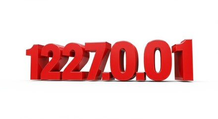 Red Number 12270.01 - High-quality of the number 12270.01 in bold, three-dimensional red text on a white background