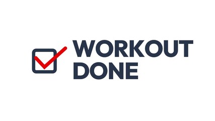 Workout Done marking with pen in hand close up, 4k footage, gym, fitness, health