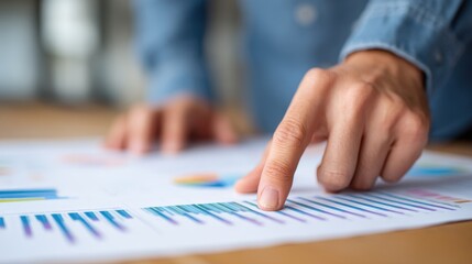 Fototapeta premium Analyzing Market Trends on a Laptop Screen Chart