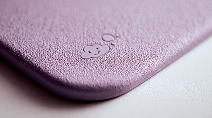 Close-Up of Textured Purple Silicone Mat with Smiling Cloud Icon