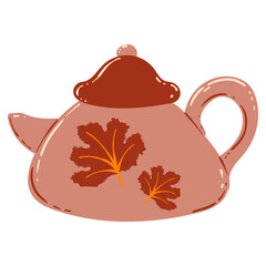 Cozy teapot. Flat vector illustration