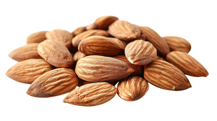 Obraz premium Almond nuts PNG, transparent isolated background. Healthy superfood nut snack. Nutritious, natural, organic food, flavour, cooking ingredient, vitamin mineral source